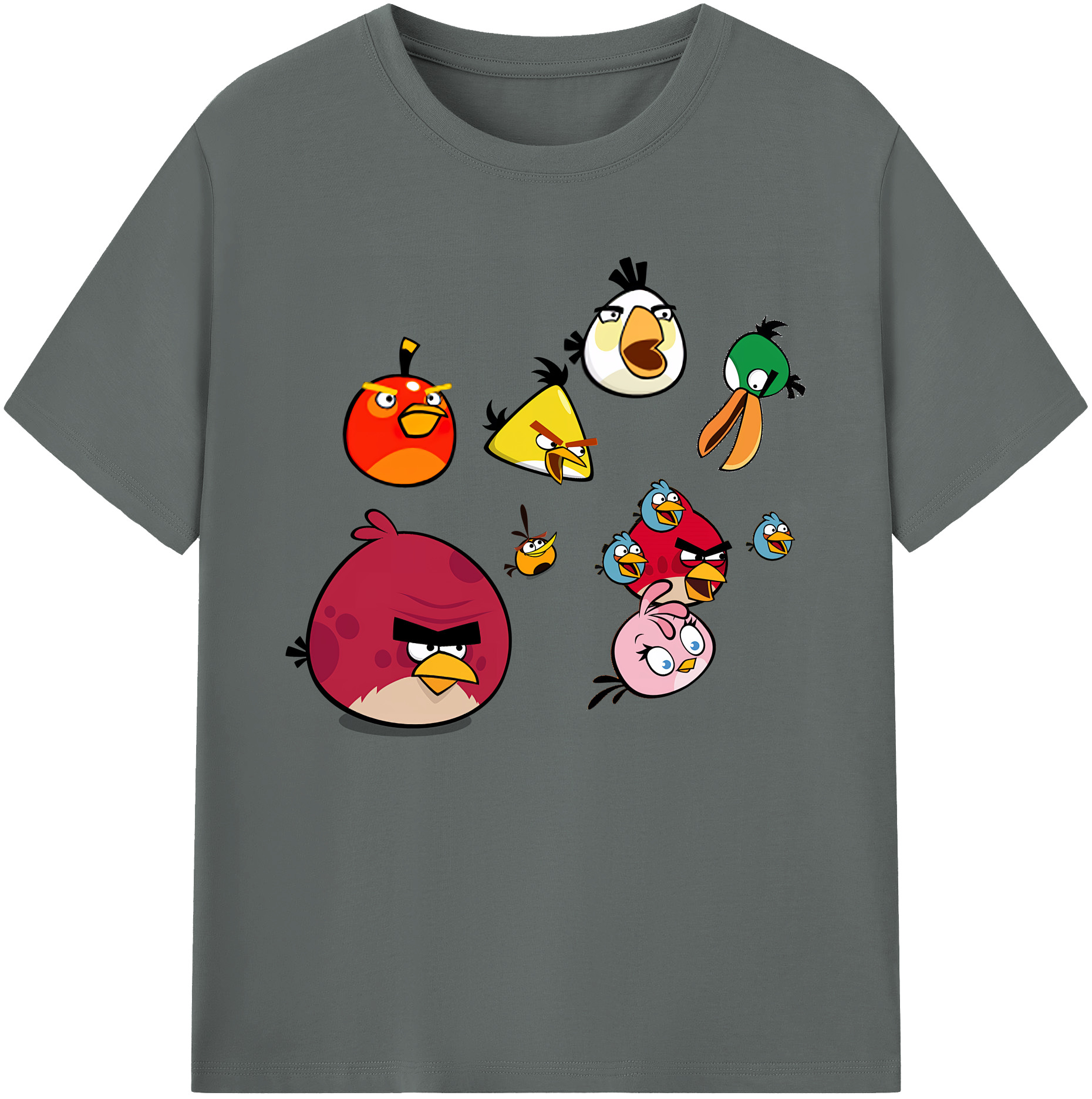 （画像用） Angry Birds アングリーバード 綿100％ メンズ半袖Tシャツ｜肌触りやわらか＆通気性